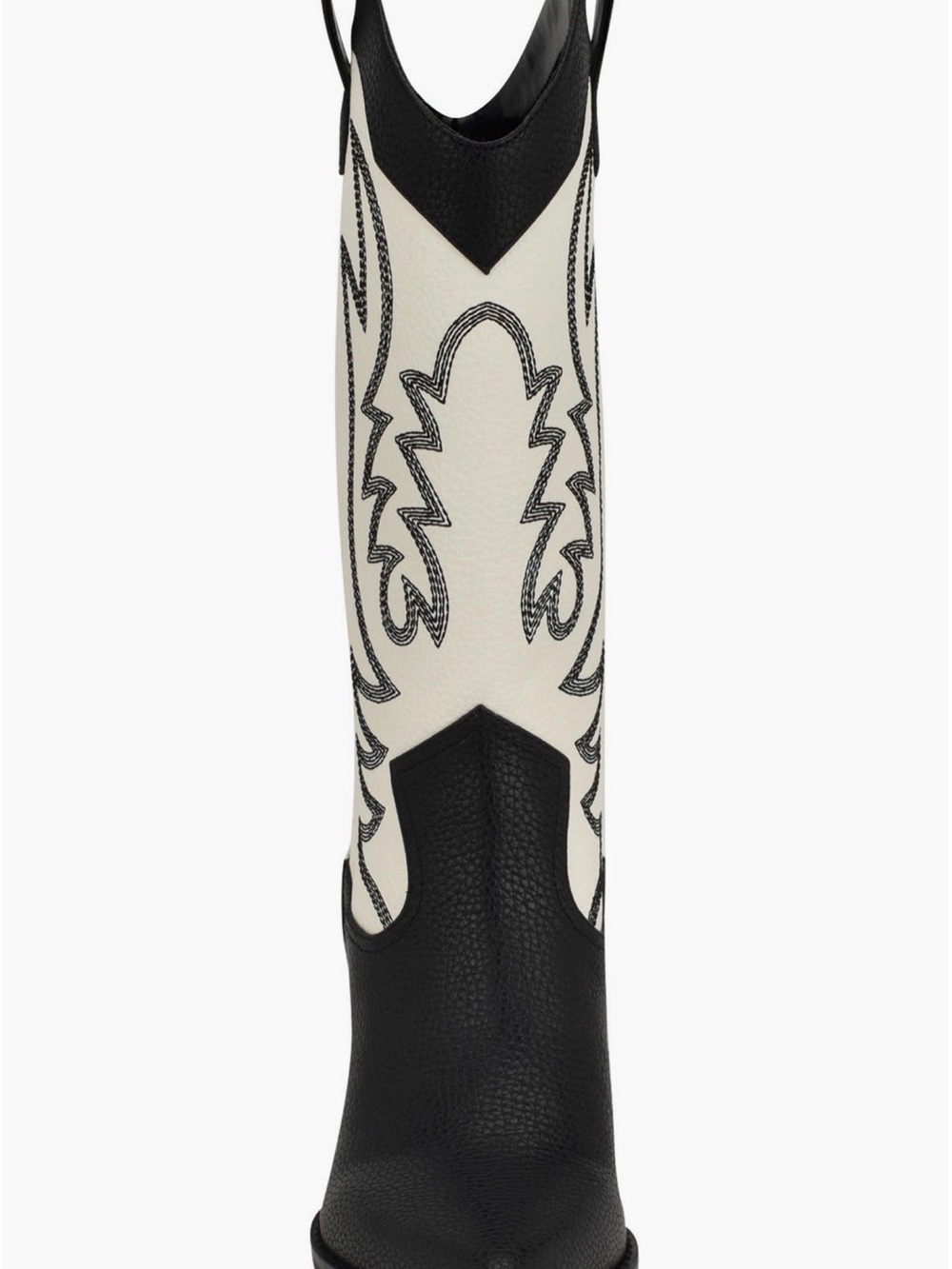 Classic Two-Tone Women's Western Boot - Black & Cream Size 8.5